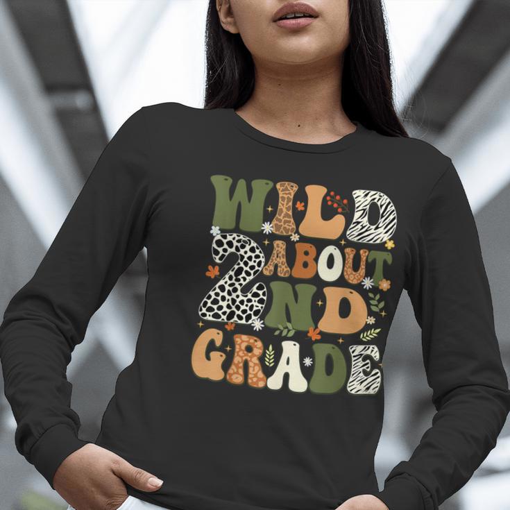 Wild About 2nd Grade Teacher Student First Day Of School Women Long Sleeve T-Shirt, First Grade Teacher Shirts, 2nd Grade Teacher Shirts, funny gift