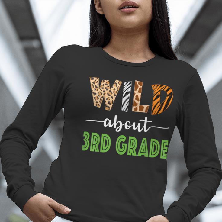 Wild About 3rd Grade Teacher Student Third Grade Zoo Safari Men Women Girls Kids Women Long Sleeve T-Shirt, funny gift