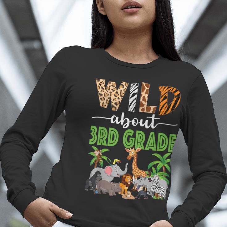 Wild About 3rd Grade Teacher Student Third Grade Zoo Safari Women Long Sleeve T-Shirt, funny gift