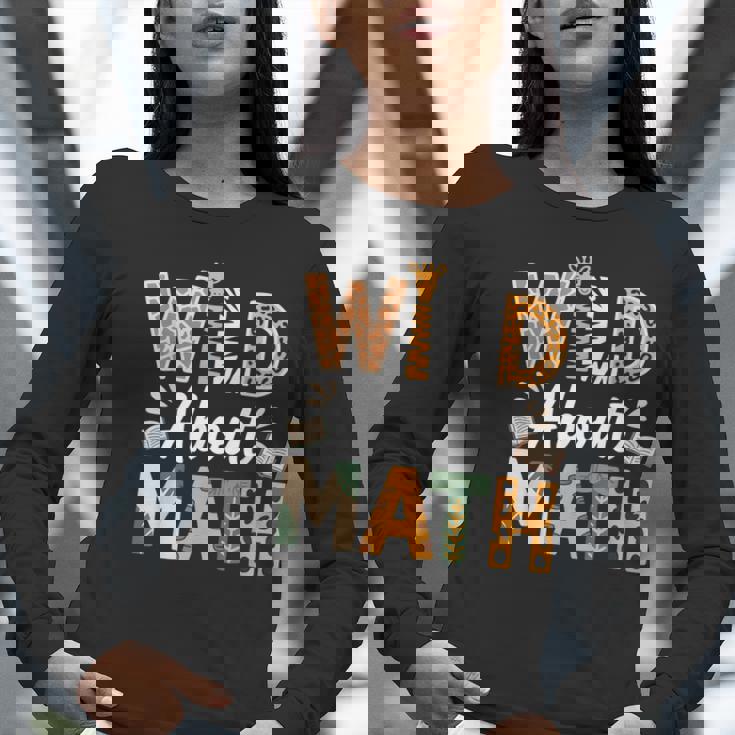 Wild About Math Cute Teacher Student Math Club Women Long Sleeve T-Shirt, funny gift