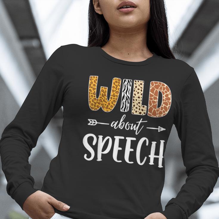 Wild About Speech SLP Leopard Teacher Back To School Kids Women Long Sleeve T-Shirt, funny gift