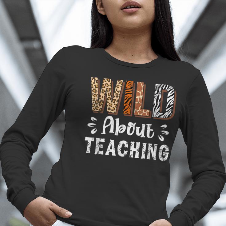 Wild About Teaching Teacher Lover Animals Leopard Zebra Women Long Sleeve T-Shirt, funny gift Wild About Teaching Teacher Lover Animals Leopard Zebra Women Long Sleeve T-Shirt, funny gift