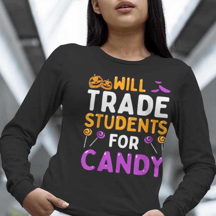 Will Trade Students For Candy Cute Halloween Costume Teacher For Men Women Kids Women Long Sleeve T-Shirt, funny gift Will Trade Students For Candy Cute Halloween Costume Teacher For Men Women Kids Women Long Sleeve T-Shirt, funny gift