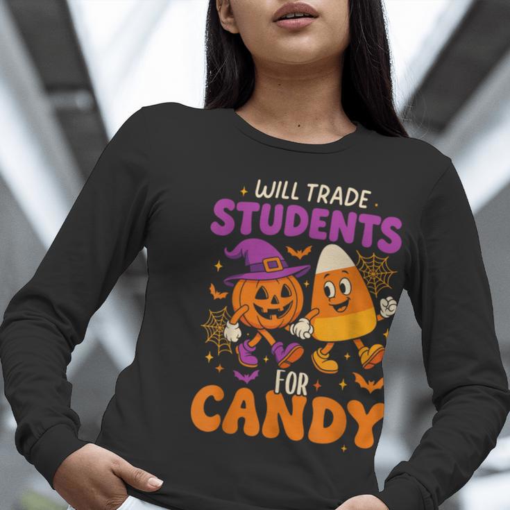 Will Trade Students For Candy Shirt Fun Candy Corn Teacher Women Long Sleeve T-Shirt, funny gift Will Trade Students For Candy Shirt Fun Candy Corn Teacher Women Long Sleeve T-Shirt, funny gift