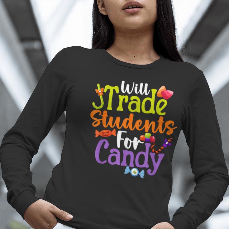Will Trade Students For Candy Teacher Halloween Costume Women Long Sleeve T-Shirt, funny gift Will Trade Students For Candy Teacher Halloween Costume Women Long Sleeve T-Shirt, funny gift