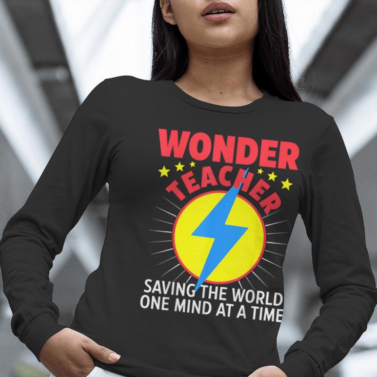 Wonder Teacher Costume Shirt Teacher Halloween Costume Men Women Women Long Sleeve T-Shirt, funny gift