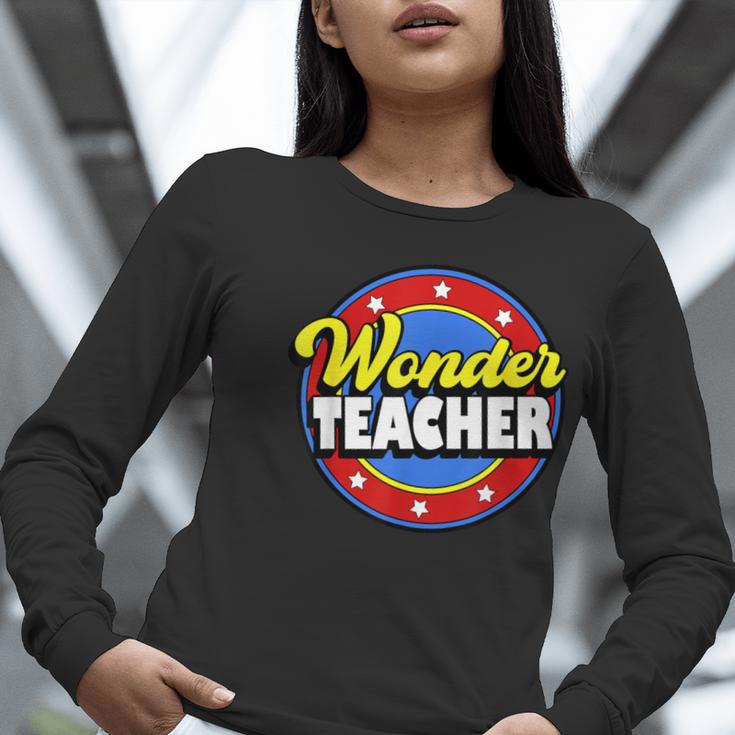 Wonder Teacher Super Woman Power Superhero Back To School Women Long Sleeve T-Shirt, Super Teacher Shirts, funny gift Wonder Teacher Super Woman Power Superhero Back To School Women Long Sleeve T-Shirt, Super Teacher Shirts, funny gift