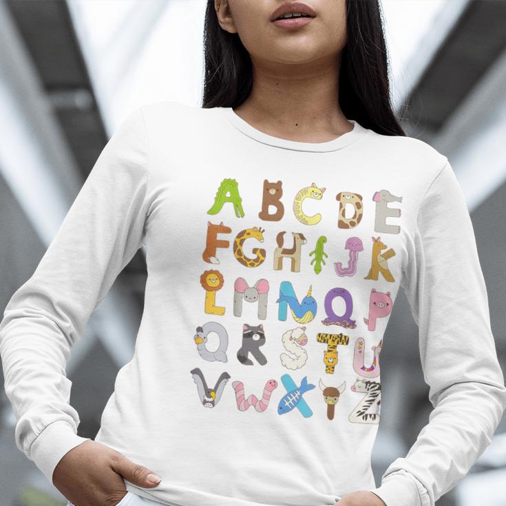 ABC Animals Alphabet Graphic Boys Girls Kindergarten Teacher Women Long Sleeve T-Shirt, funny gift ABC Animals Alphabet Graphic Boys Girls Kindergarten Teacher Women Long Sleeve T-Shirt, funny gift