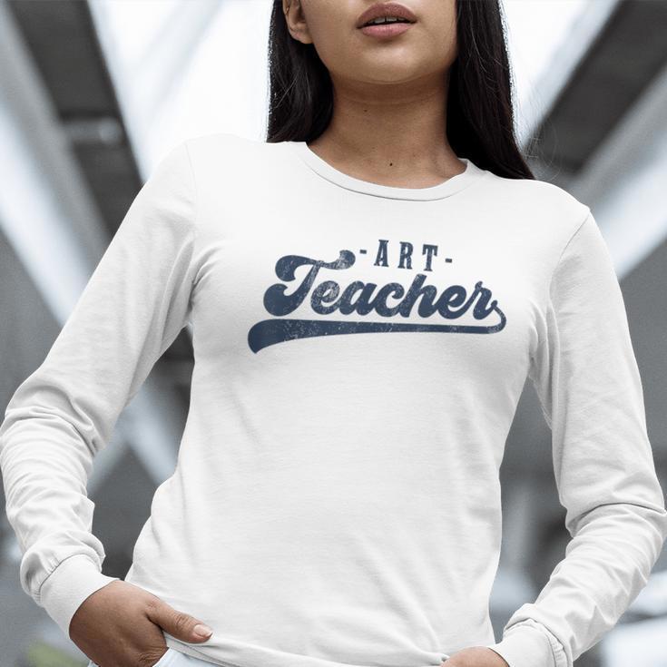 Art Teacher Men Women Cute Vintage Graphic Art Teacher Women Long Sleeve T-Shirt, funny gift