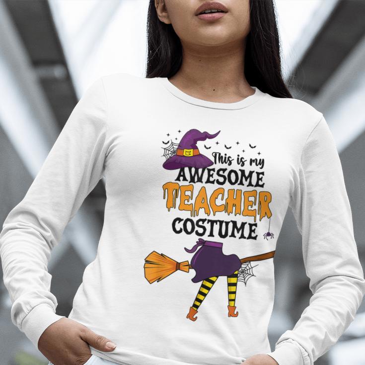 This Is My Awesome Teacher Costume Halloween Witch Women Long Sleeve T-Shirt, funny gift This Is My Awesome Teacher Costume Halloween Witch Women Long Sleeve T-Shirt, funny gift