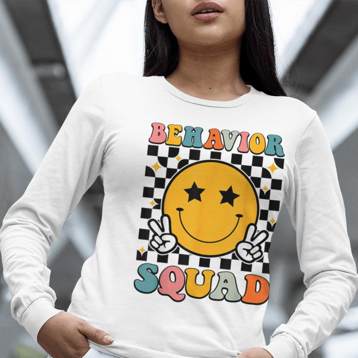 Behavior Squad Specialist Analyst Behavior Teacher Retro Women Long Sleeve T-Shirt, funny gift