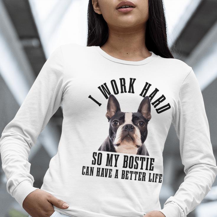 Bostie Mama Dog Dad Boston Terrier For Men Women Women Long Sleeve T-Shirt, Boston Terrier Dad Shirts, funny gift