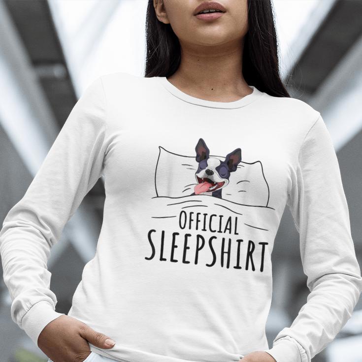 Boston Terrier Dog Lovers Sleepshirt Apparel Men Women Women Long Sleeve T-Shirt, funny gift