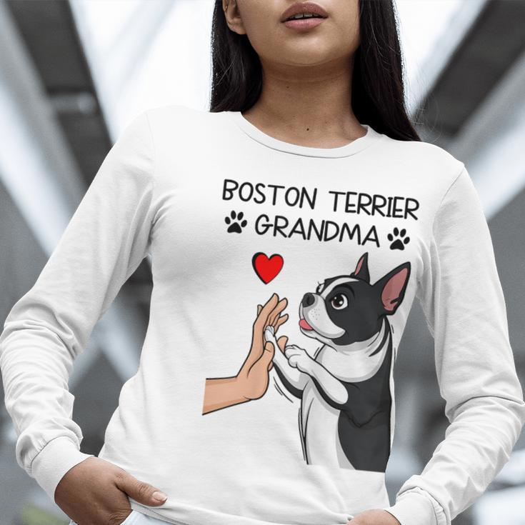 Boston Terrier Grandma Mother's Day Dog Mom Women Long Sleeve T-Shirt, Boston Terrier Mom Shirts, funny gift