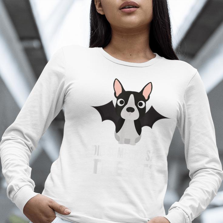 Boston Terrier Halloween Shirt Did Someone Say Treat Women Long Sleeve T-Shirt, Boston Terrier Halloween Shirts, funny gift
