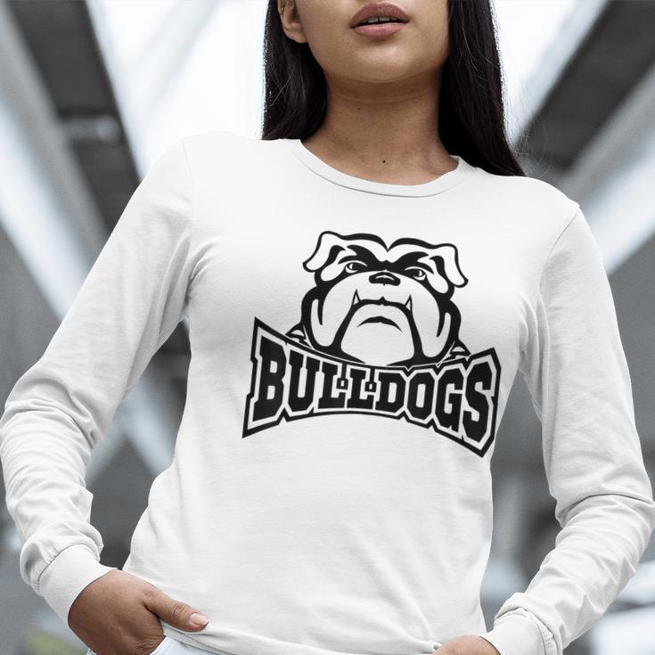 Bulldogs Teacher Student School Sports Fan Team Spirit Women Long Sleeve T-Shirt, funny gift