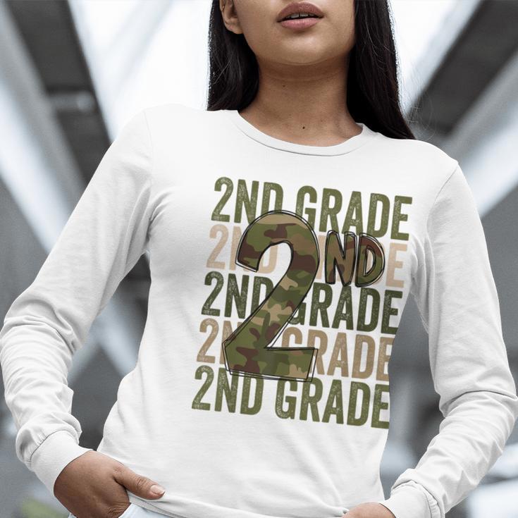 Camo Team 2nd Grade Squad Back To School Teacher Kids Boys Women Long Sleeve T-Shirt, 2nd Grade Teacher Shirts, funny gift
