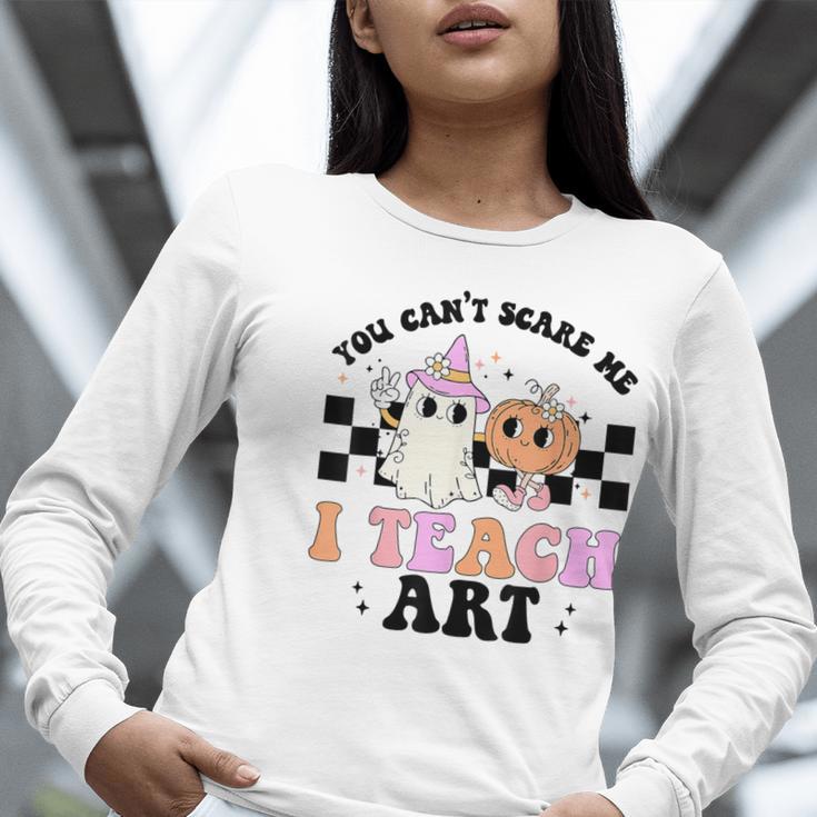 You Can't Scare Me I Teach Art Retro Teacher Ghost Halloween Women Long Sleeve T-Shirt, funny gift You Can't Scare Me I Teach Art Retro Teacher Ghost Halloween Women Long Sleeve T-Shirt, funny gift
