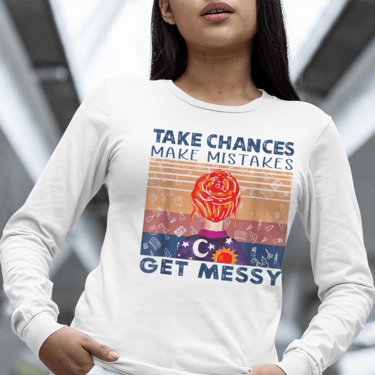 Take Chances Make Mistakes Get Messy Vintage Teacher Life Women Long Sleeve T-Shirt, funny gift Take Chances Make Mistakes Get Messy Vintage Teacher Life Women Long Sleeve T-Shirt, funny gift