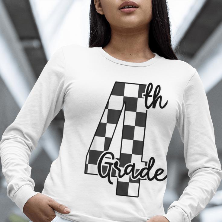 Checkered Fourth Grade Back To School Teachers Students Women Long Sleeve T-Shirt, funny gift Checkered Fourth Grade Back To School Teachers Students Women Long Sleeve T-Shirt, funny gift