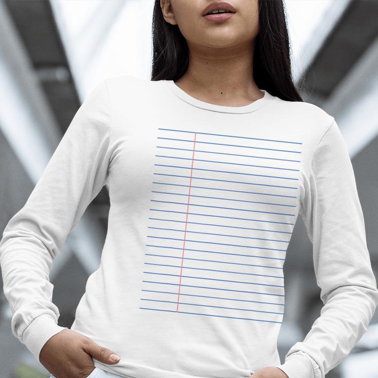 Colleged Ruled Paper Lined Writer Student Professor Teacher Women Long Sleeve T-Shirt, funny gift
