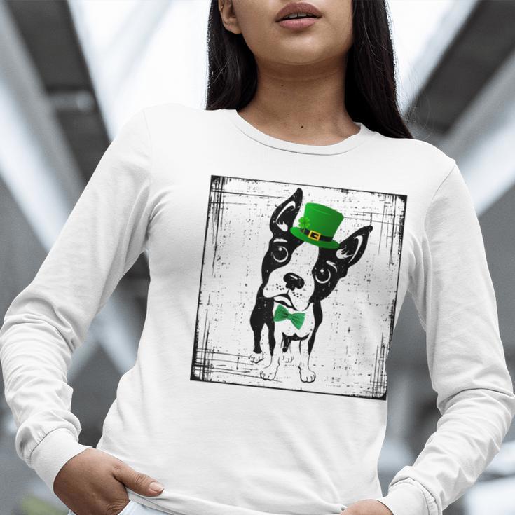 Cool Saint Patrick's Boston Terrier T Shirt For Dogs Lovers Women Long Sleeve T-Shirt, funny gift