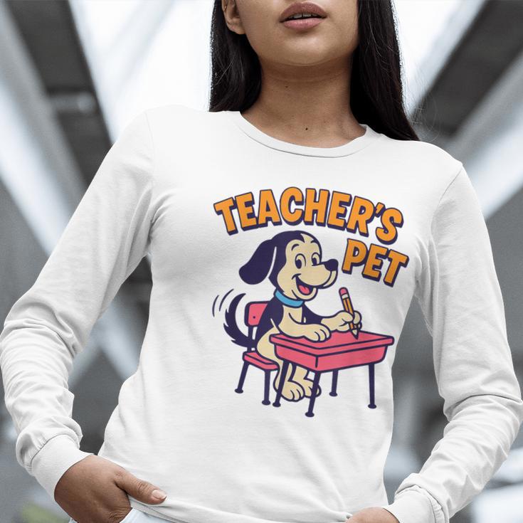 Cute Elementary School Student Dog Teacher's Pet Women Long Sleeve T-Shirt, funny gift