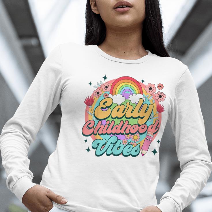 Daycare Teacher Daycare Provider Early Childhood Vibes Women Long Sleeve T-Shirt, funny gift Daycare Teacher Daycare Provider Early Childhood Vibes Women Long Sleeve T-Shirt, funny gift