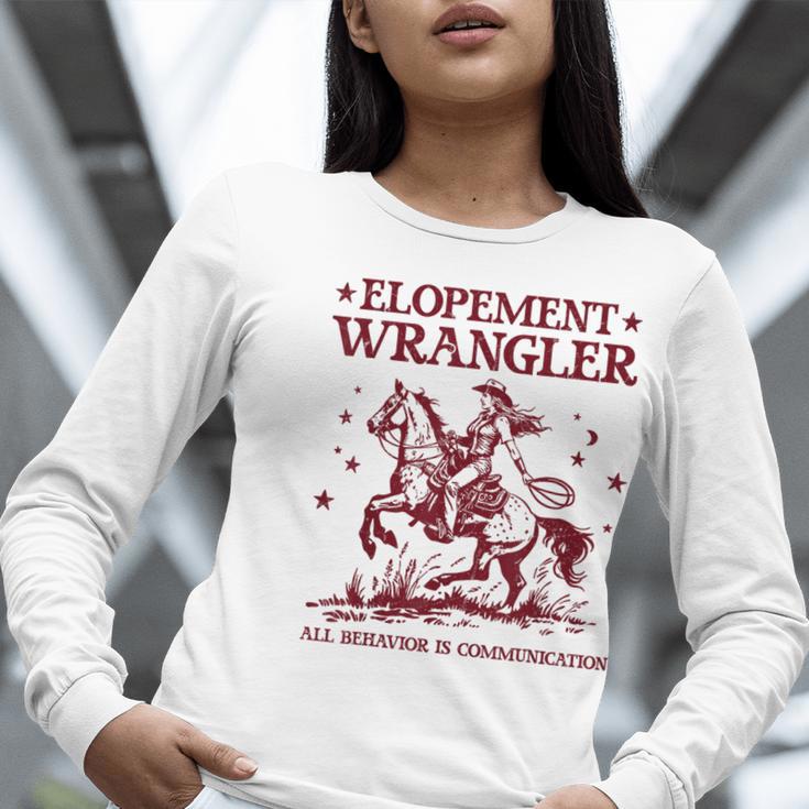 Elopement Wrangler Teacher ABA Behavior Support Cowboy Women Long Sleeve T-Shirt, funny gift Elopement Wrangler Teacher ABA Behavior Support Cowboy Women Long Sleeve T-Shirt, funny gift