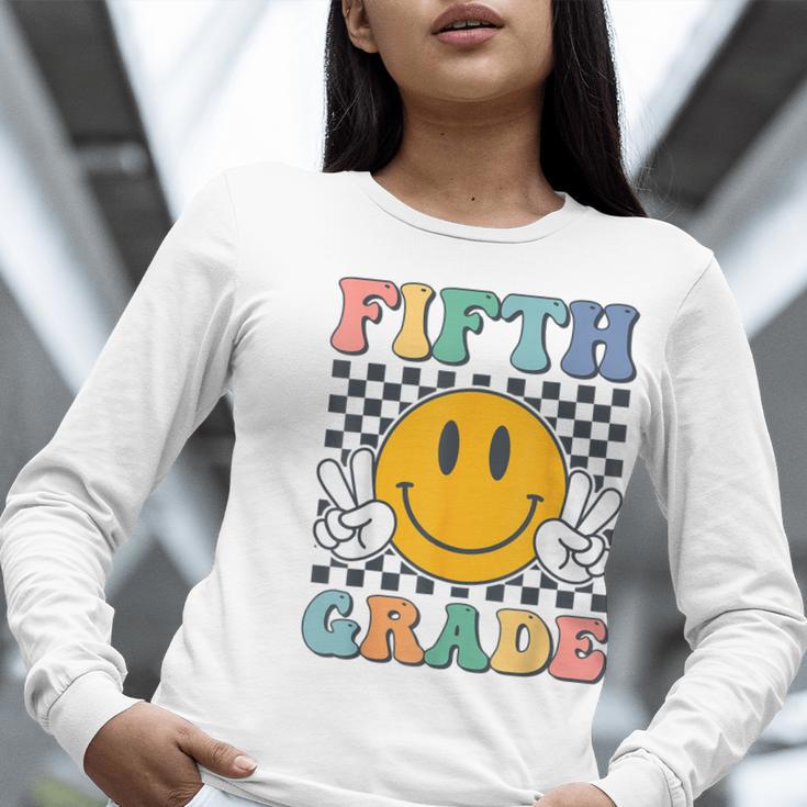 Fifth Grade Team Teachers Boys Girls Retro Smile 5th Grade Women Long Sleeve T-Shirt, funny gift Fifth Grade Team Teachers Boys Girls Retro Smile 5th Grade Women Long Sleeve T-Shirt, funny gift