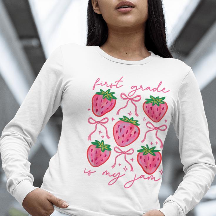 First Grade Is My Jam Strawberry First Grade Teacher Women Women Long Sleeve T-Shirt, First Grade Teacher Shirts, funny gift First Grade Is My Jam Strawberry First Grade Teacher Women Women Long Sleeve T-Shirt, First Grade Teacher Shirts, funny gift