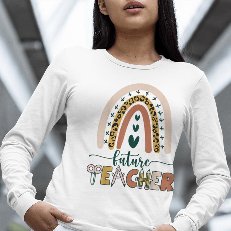 Future Teacher Boho Rainbow Leopard New Grad Student Women Long Sleeve T-Shirt, Future Teacher Shirts, funny gift Future Teacher Boho Rainbow Leopard New Grad Student Women Long Sleeve T-Shirt, Future Teacher Shirts, funny gift