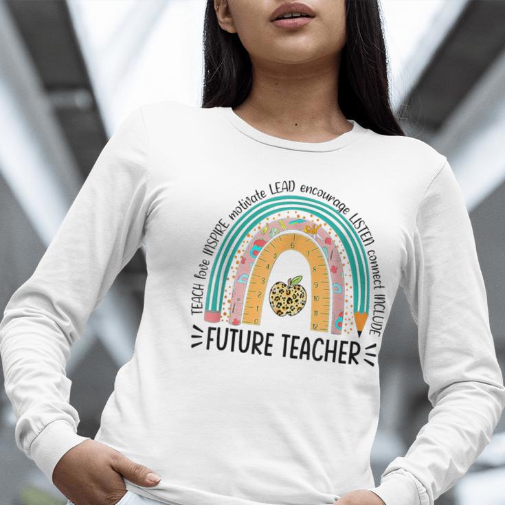 Future Teacher Cute Rainbow Leopard Teacher Outfit For Men Women Girls Kids Women Long Sleeve T-Shirt, Future Teacher Shirts, funny gift Future Teacher Cute Rainbow Leopard Teacher Outfit For Men Women Girls Kids Women Long Sleeve T-Shirt, Future Teacher Shirts, funny gift