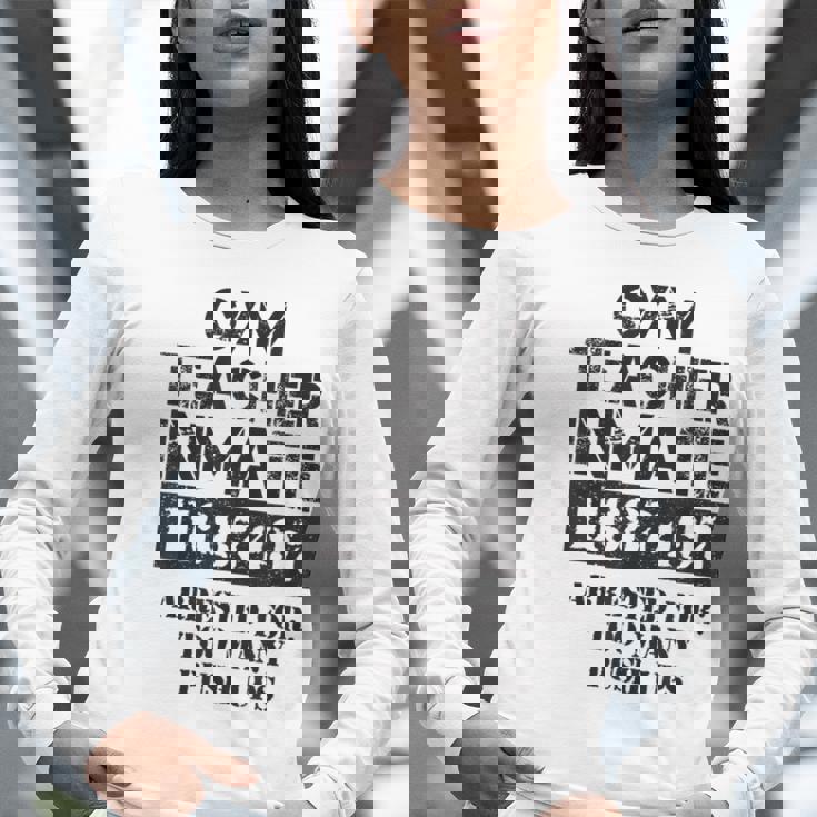 Halloween Gym Teacher Prisoner Costume Women Long Sleeve T-Shirt, funny gift