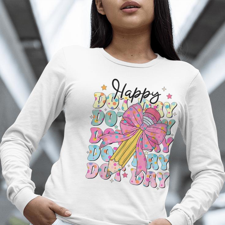 Happy Dot Day 2025 Coquette Bow Teachers Kids Boys Girls Women Long Sleeve T-Shirt, funny gift Happy Dot Day 2025 Coquette Bow Teachers Kids Boys Girls Women Long Sleeve T-Shirt, funny gift