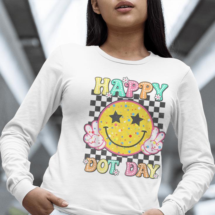 Happy Dot Day Hippie Flowers Smile Face Groovy Teacher Kids Women Long Sleeve T-Shirt, Groovy Teacher Shirts, funny gift Happy Dot Day Hippie Flowers Smile Face Groovy Teacher Kids Women Long Sleeve T-Shirt, Groovy Teacher Shirts, funny gift