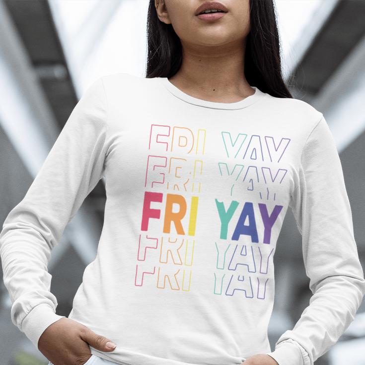 Happy Fri Yay Teacher Friday Saying Women Long Sleeve T-Shirt, funny gift Happy Fri Yay Teacher Friday Saying Women Long Sleeve T-Shirt, funny gift
