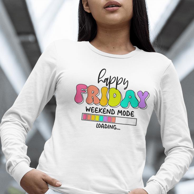 Happy Friyay Teacher School Friday Weekend Vibes Women Long Sleeve T-Shirt, funny gift