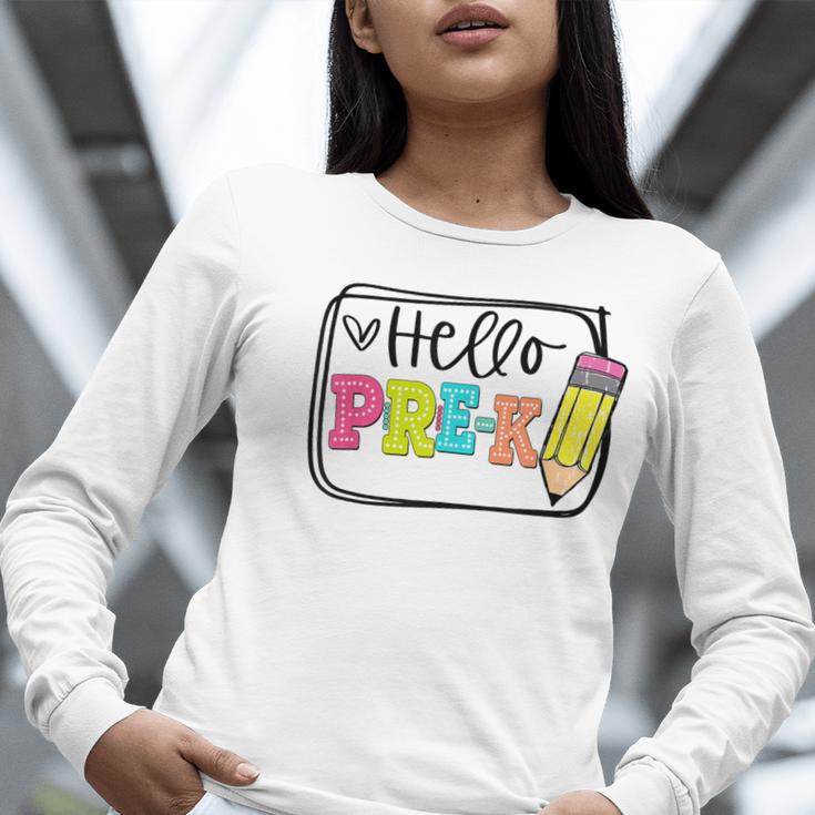 Hello Pre-K Team Preschool Teacher Kids Back To School Women Long Sleeve T-Shirt, funny gift Hello Pre-K Team Preschool Teacher Kids Back To School Women Long Sleeve T-Shirt, funny gift