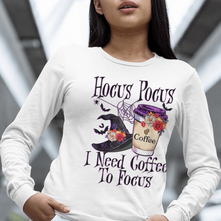 Hocus Pocus I Need Coffee To Focus Halloween Teacher Women Long Sleeve T-Shirt, funny gift Hocus Pocus I Need Coffee To Focus Halloween Teacher Women Long Sleeve T-Shirt, funny gift