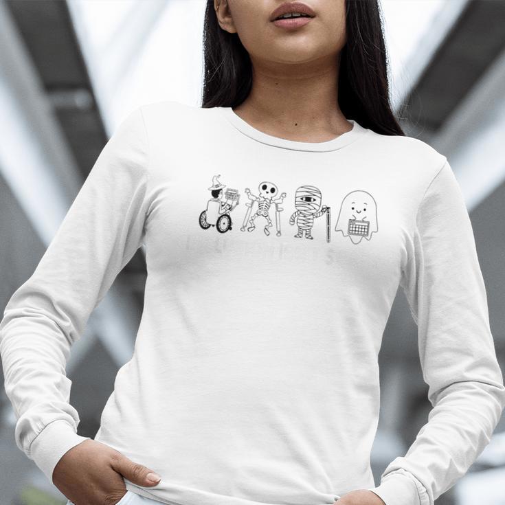 Inclusion Isn't Scary Halloween SLP Sped Teacher Unity Day Women Long Sleeve T-Shirt, funny gift Inclusion Isn't Scary Halloween SLP Sped Teacher Unity Day Women Long Sleeve T-Shirt, funny gift