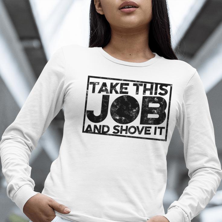 Take This Job And Shove It Teacher And Technician Work For Men Women Women Long Sleeve T-Shirt, funny gift