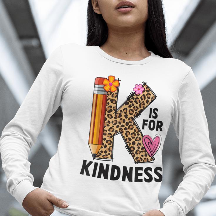 K Is For Kindness Unity Day Teacher Kids Women Long Sleeve T-Shirt, funny gift K Is For Kindness Unity Day Teacher Kids Women Long Sleeve T-Shirt, funny gift
