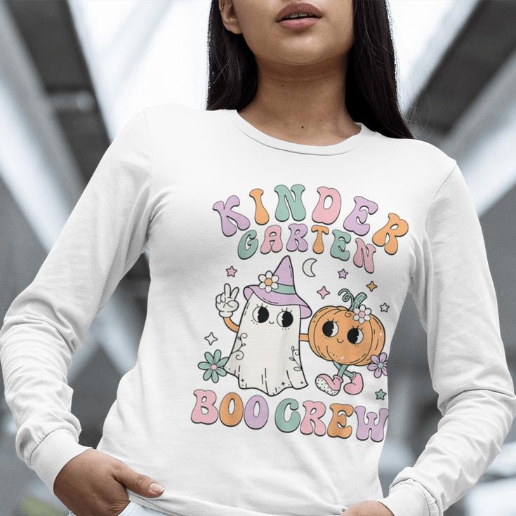 Kindergarten Boo Crew Halloween Floral Ghost Kinder Teacher Women Long Sleeve T-Shirt, funny gift Kindergarten Boo Crew Halloween Floral Ghost Kinder Teacher Women Long Sleeve T-Shirt, funny gift