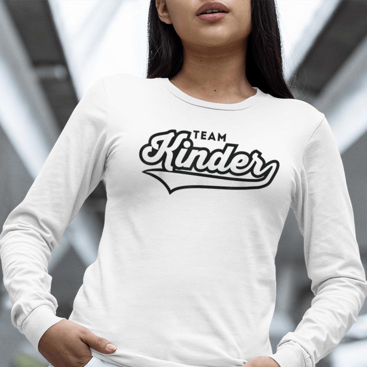 Kindergarten TEAM School Teacher Kinder Baseball-Style Shirt Women Long Sleeve T-Shirt, funny gift Kindergarten TEAM School Teacher Kinder Baseball-Style Shirt Women Long Sleeve T-Shirt, funny gift