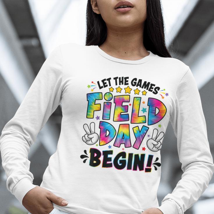 Let The Games Field Day Begin Tie Dye Adults Teacher Kids Women Long Sleeve T-Shirt, funny gift