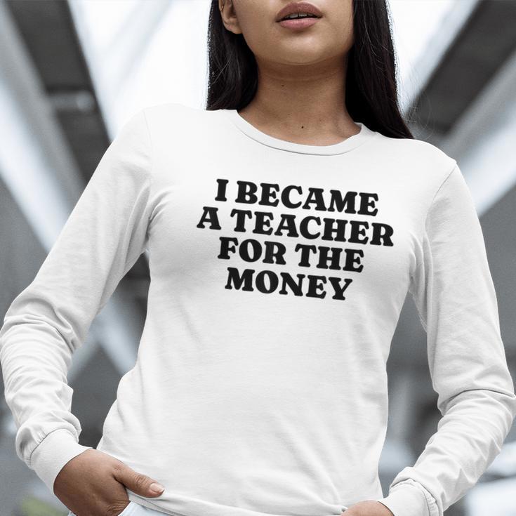 Lie Teacher Saying Humor School Class Women's Women Long Sleeve T-Shirt, funny gift
