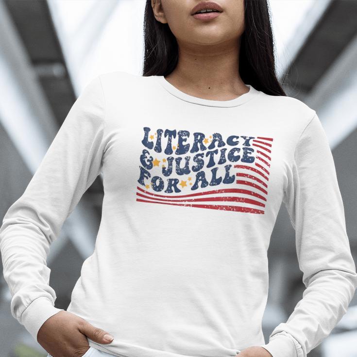 Literacy Justice For All Teacher Women Long Sleeve T-Shirt, funny gift Literacy Justice For All Teacher Women Long Sleeve T-Shirt, funny gift