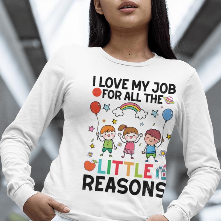 Love Job For Little Reasons Daycare Teacher Graphic Women Long Sleeve T-Shirt, funny gift Love Job For Little Reasons Daycare Teacher Graphic Women Long Sleeve T-Shirt, funny gift