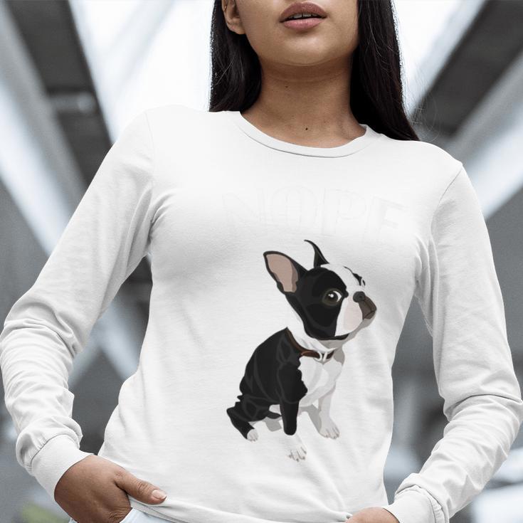 Love NOPE Boston Terrier Dog Lover Women Long Sleeve T-Shirt, funny gift